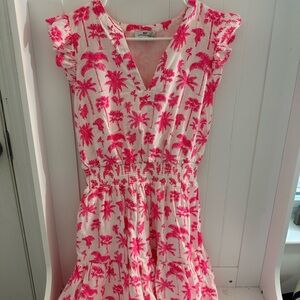 Vineyard Vines Pink and White Palm Dress